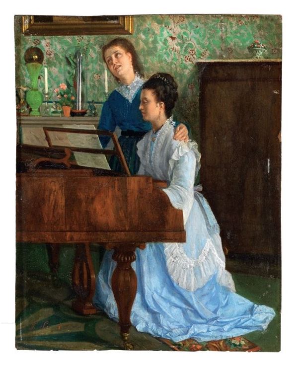 Anonimo del XIX secolo - Al pianoforte