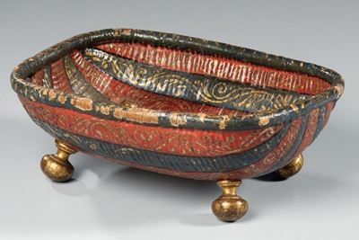 Cesta di Vimini Dipinta e Dorata