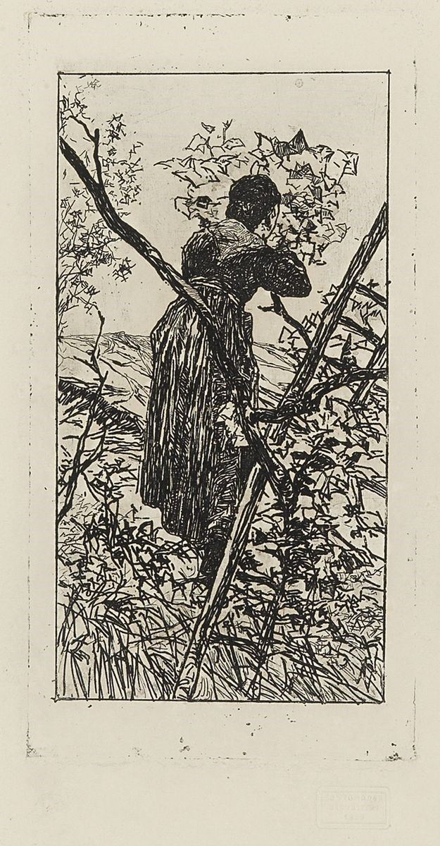 Giovanni Fattori - Raccoglitrice di Foglie