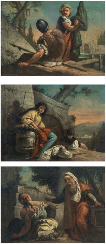 Ignoto del XIX secolo - Lotto di tre dipinti