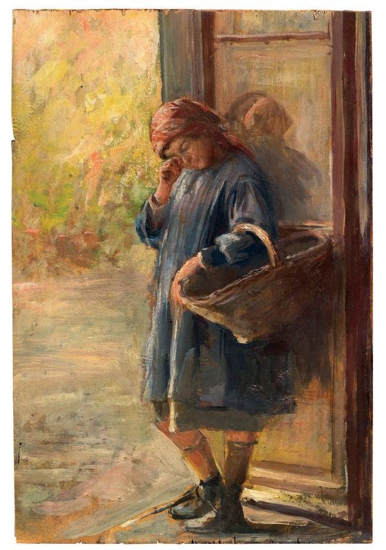Anonimo del XIX secolo - Bambina con cesta