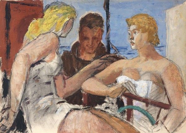 Anton Luigi Gajoni - Composizione (Figure al mare)
