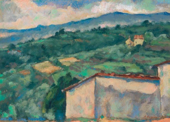 Pietro Bugiani - Paesaggio con Casolare