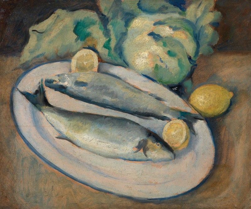 Oreste Zuccoli - Natura Morta con Pesci