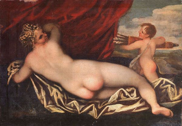 Scuola veneta del XVII secolo - Venere e Cupido