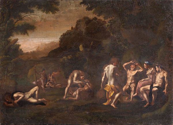 Scuola italiana del XVII secolo - La contesa di Apollo e Marsia