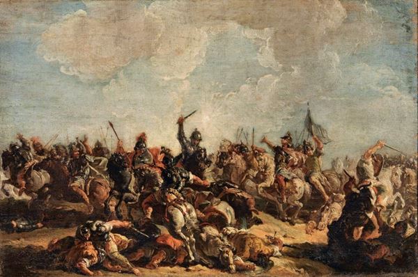 Giambattista Pittoni (attr. a) - Battaglia di cavalleria