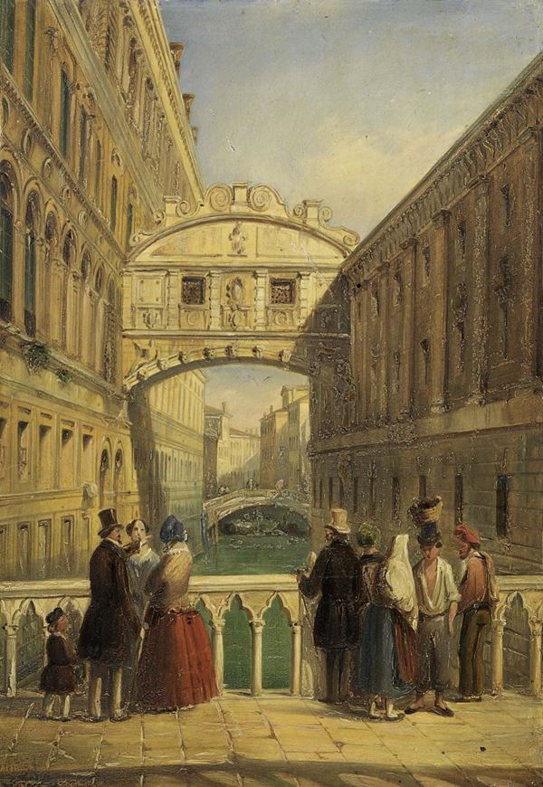 Giuseppe Chitt&#242;-Barucchi - Veduta del Ponte dei Sospiri