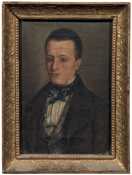 Ignoto del XIX secolo : Ritratto di giovane gentiluomo  (1849)  - Olio su tela - Auction PARADE I - OLD MASTERS PAINTINGS, DRAWINGS AND FORNITURES - Casa d'aste Farsettiarte