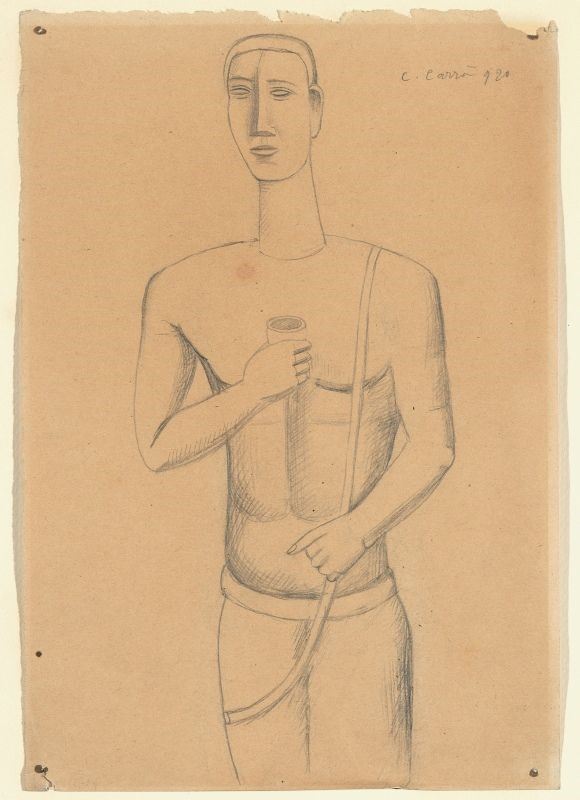 Carlo Carrà - Uomo Col Bicchiere II