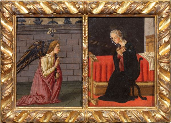 Bernardo di Stefano Rosselli - Angelo annunciante e Vergine annunciata