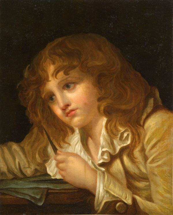 Jean Baptiste Greuze (studio di) - Le petit mathématicien