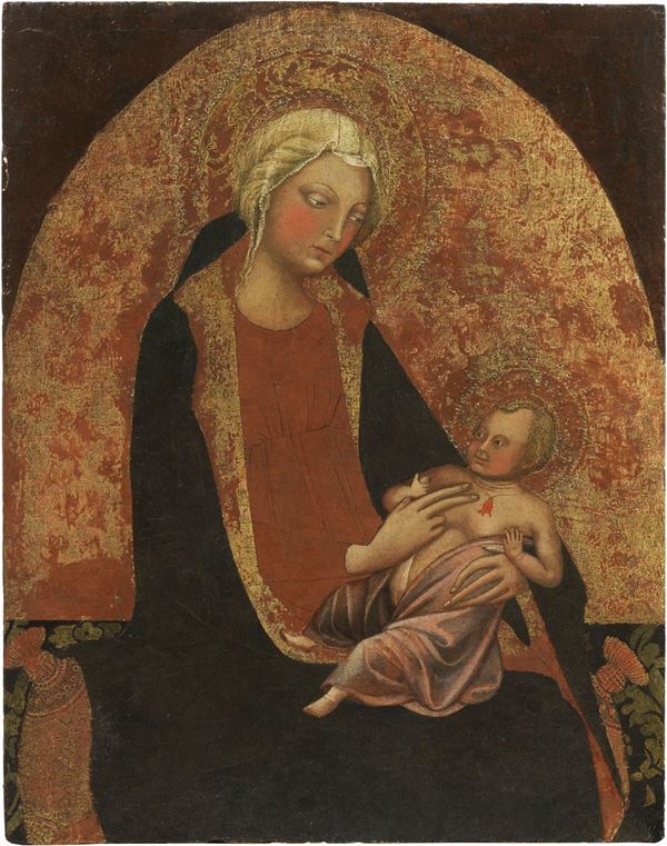 Maestro del Bambino Vispo (attr. a) - Madonna col Bambino (Madonna dell'Umiltà)