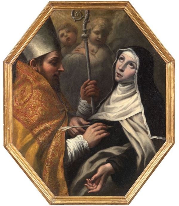 Agostino  Melissi (attr. a) - Santa Maria Maddalena dei Pazzi e un Santo Vescovo