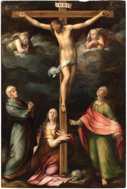 Marcello Venusti (attr. a) - Crocifissione con la Madonna, la Maddalena e San Giovanni
