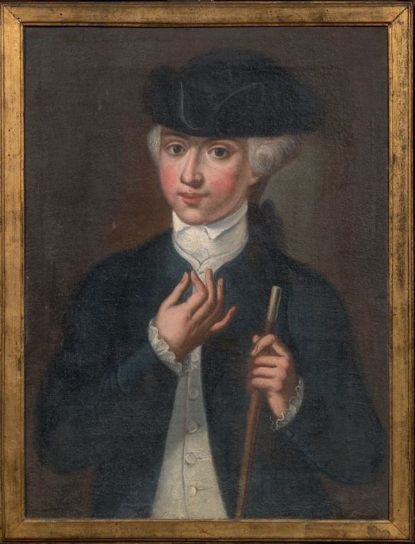Scuola veneta del XVIII secolo - Ritratto di gentiluomo con tricorno