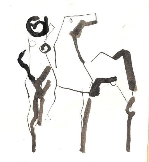 Marino Marini - Lotto di 24 Disegni, una Lettera e un Libro