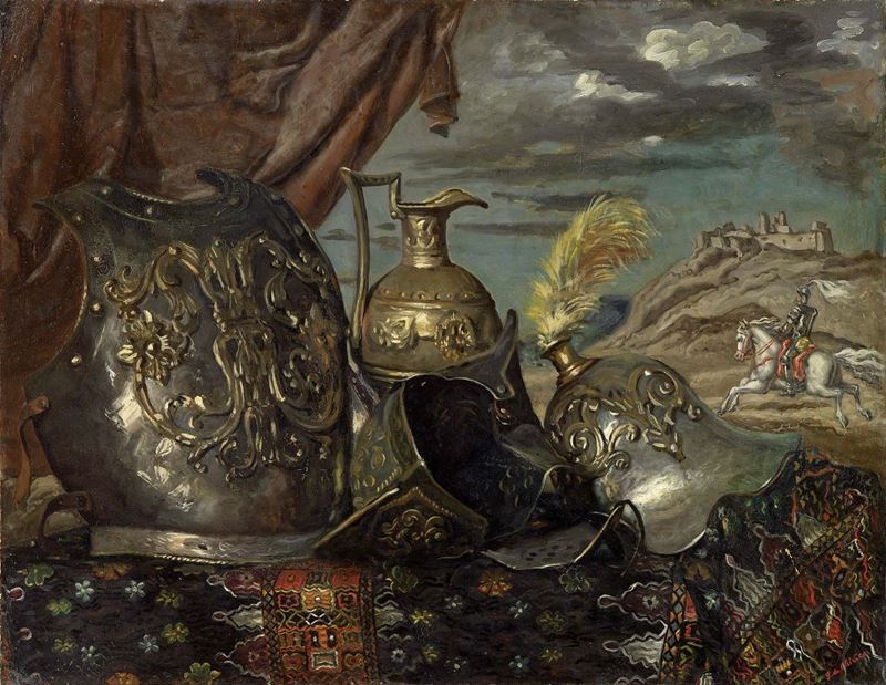 Giorgio De Chirico - Corazze con Cavaliere (natura Morta Ariostesca)