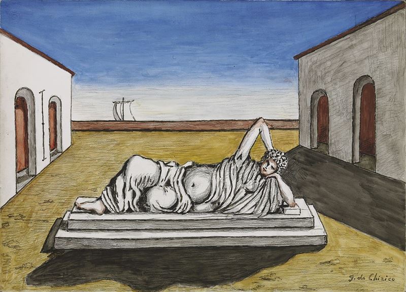 Giorgio De Chirico - Piazza D'italia con Arianna