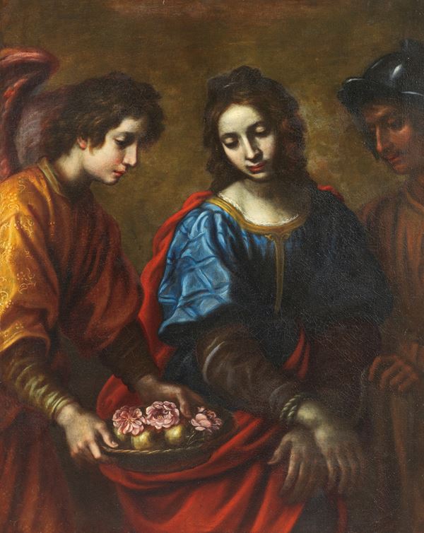 Francesco Curradi : Santa Dorotea  - Olio su tela - Asta Importanti Dipinti Antichi - I - Casa d'aste Farsettiarte