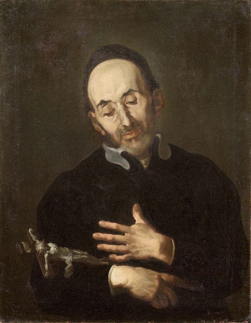 Giuseppe Antonio Pianca (attr. A) - Santo in Adorazione del Crocifisso