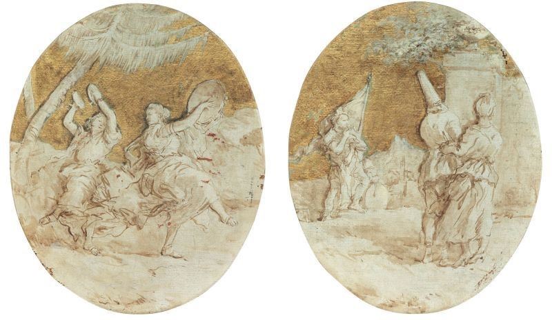 Giandomenico Tiepolo - Studi per Affresco, «baccanale» e «pulcinella: Passeggiata»