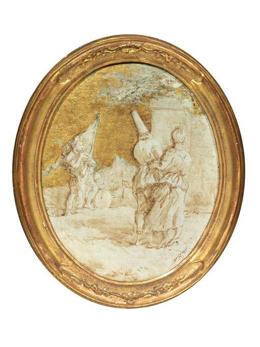 Giandomenico Tiepolo - Studi per Affresco, «baccanale» e «pulcinella: Passeggiata»
