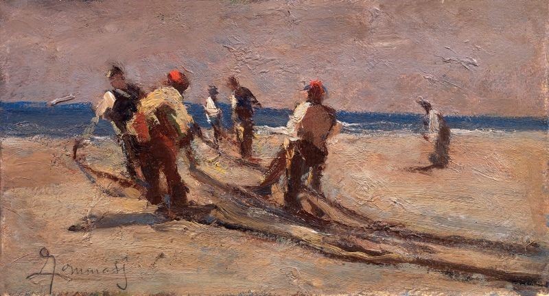 Ludovico Tommasi - Pescatori con Rete
