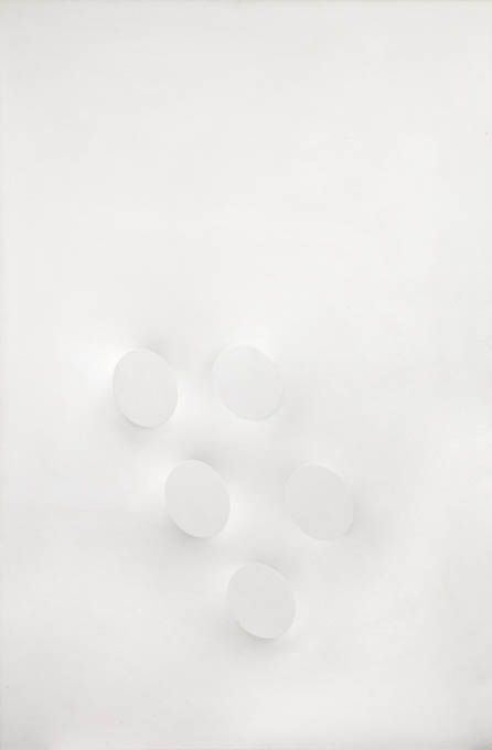 Turi Simeti - Cinque ovali bianchi