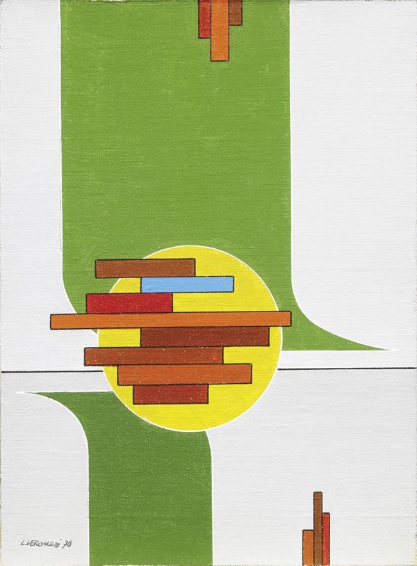 Luigi Veronesi : Costruzione PH1  (1976)  - Olio su tela applicata su faesite - Asta ARTE CONTEMPORANEA - I - Casa d'aste Farsettiarte
