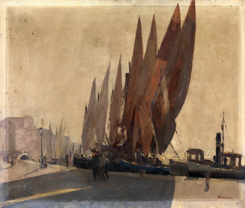 Vincenzo Colucci - Molo con Barche a Vela