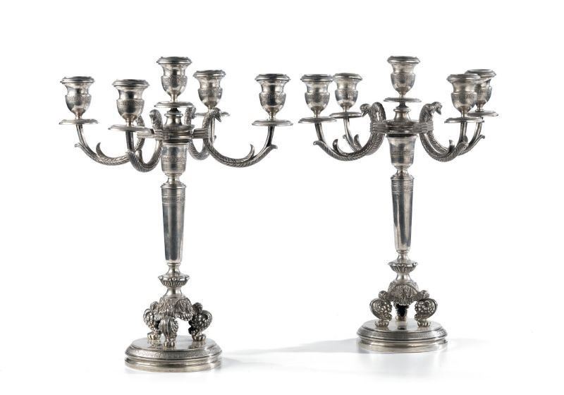 Coppia di Candelabri in Argento