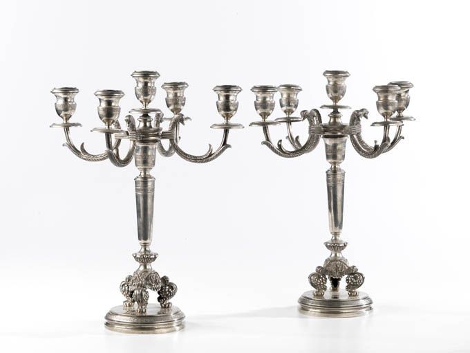 Coppia di Candelabri in Argento