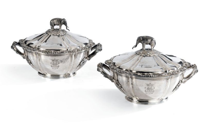 Coppia di Legumiere in Argento