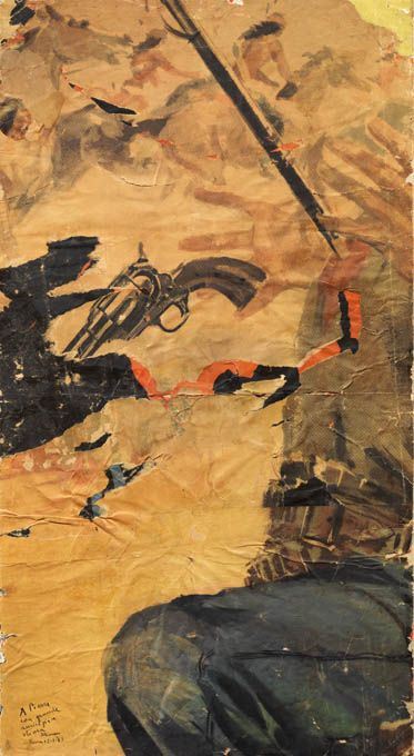 Mimmo Rotella : Arrivano gli Indiani  (1963)  - Décollage su tela - Asta Dipinti, Disegni, Sculture e Grafica - Arte Contemporanea - I - Casa d'aste Farsettiarte