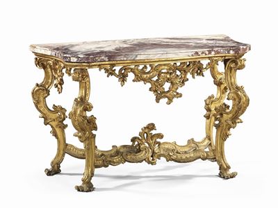 Consolle in Legno Intagliato e Dorato