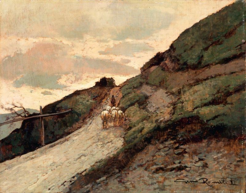 Gino Romiti - Paesaggio con Gregge