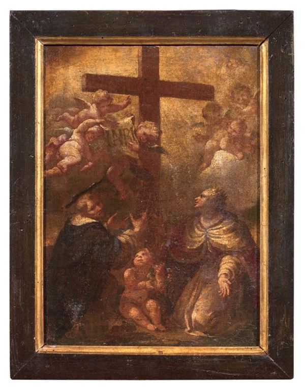Scuola napoletana del XVII secolo - Adorazione della croce