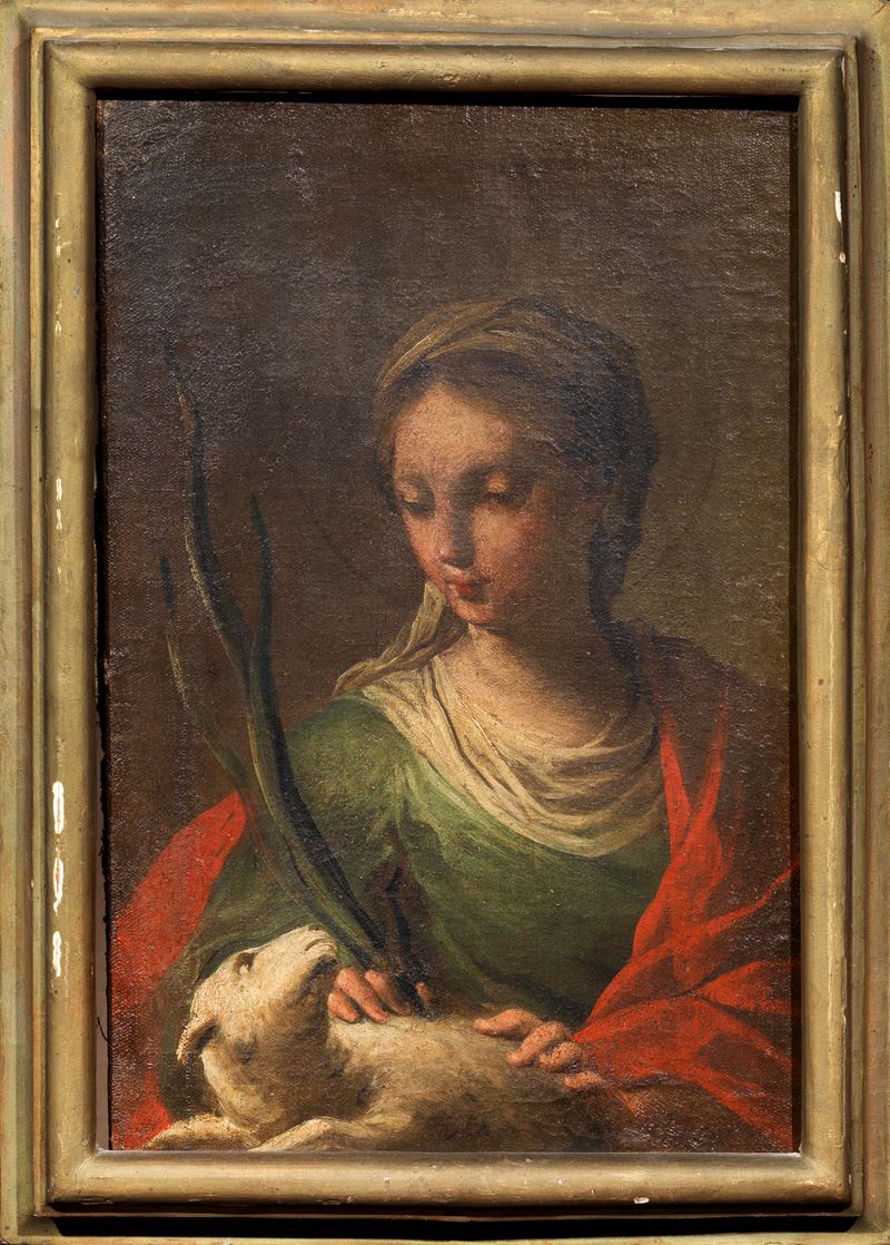 Ercole Graziani (attr. A) - Santa Agnese, olio su tela
