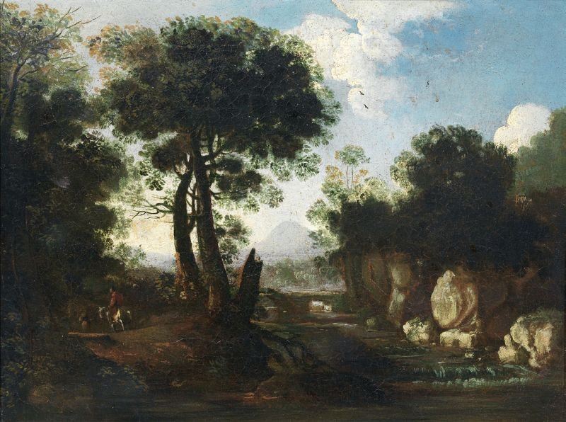 Ignoto del XIX Secolo - Paesaggio con Viandanti