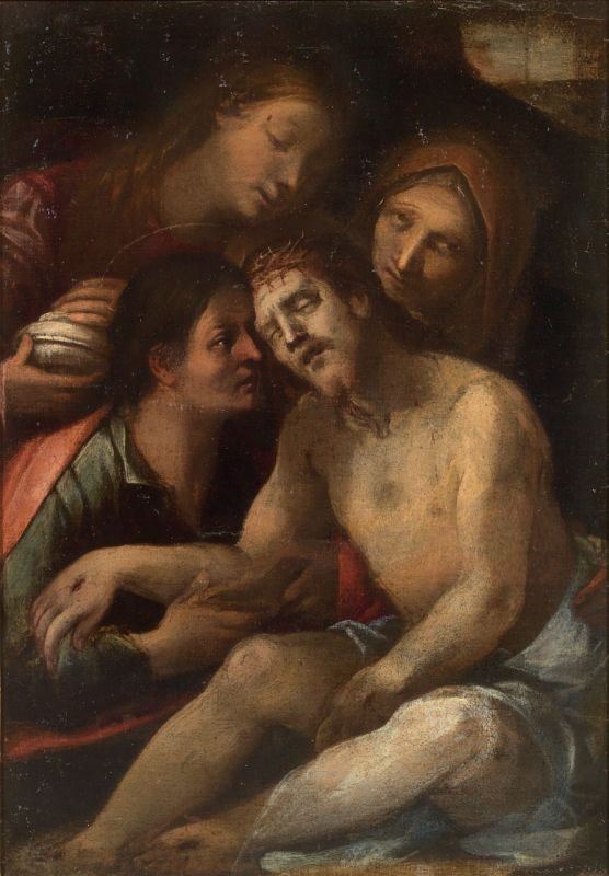 Francesco Rustici Detto il Rustichino - Cristo in Pietà con la Madonna e i Santi Giovanni Evangel...