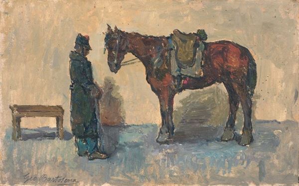 Giovanni Bartolena - Cavallo con soldato
