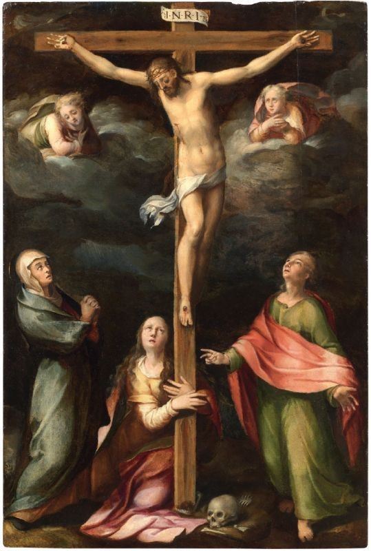 Marcello Venusti (attr. A) - Crocifissione con la Madonna, la Maddalena e San Giovanni