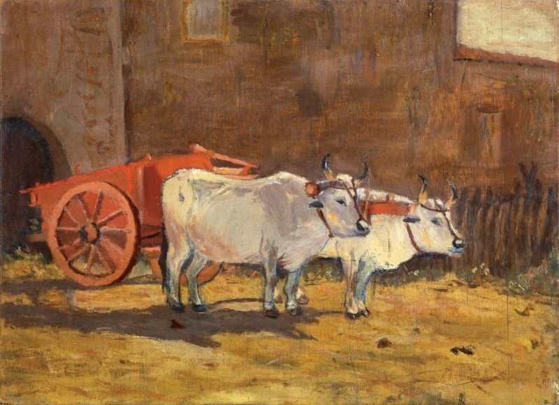 Anonimo del XX Secolo - Buoi al Carro