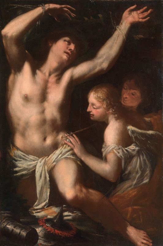 Scuola Genovese del XVII Secolo - San Sebastiano Curato Dall'angelo