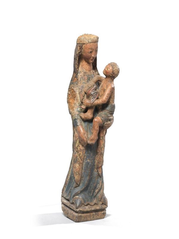 Artista gotico del XIV secolo - Madonna col Bambino