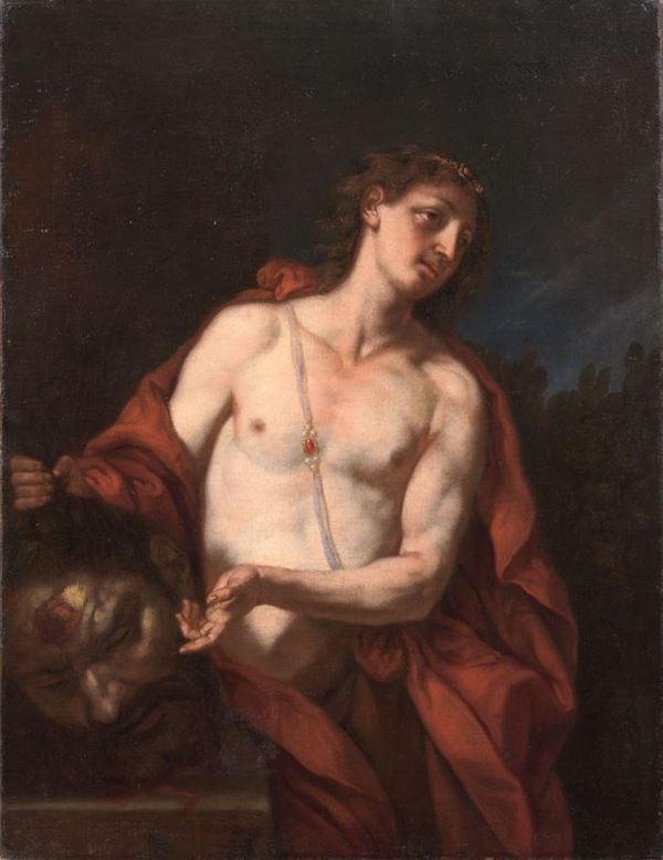 Scuola veneta fine XVII secolo - Davide con la testa di Golia