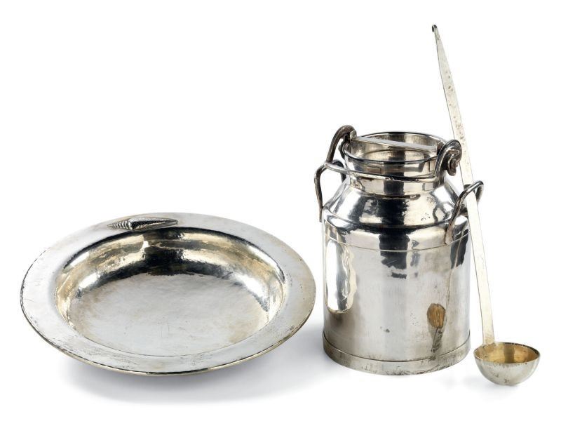Contenitore da Latte in Argento da Undici Litri