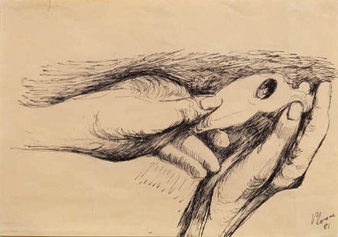 Henry Moore - Hands Holding Bone II