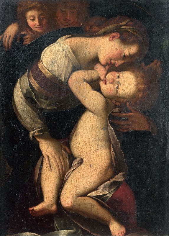 Giulio Cesare Procaccini (bottega di) - Madonna col Bambino e Angeli